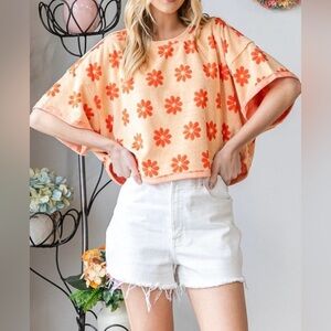 Oli & Hali Daisy Print Terry Top